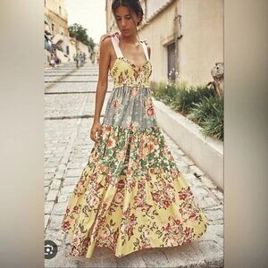 Free People Bluebell Maxi Dress Womens S Boho Chic Whimsical Garden Floral
